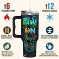 thumbnail image 3 of Gamer Gift for Men from Daughter, Son, Kids, Wife - 40oz Game Tumbler With Handle and straw for Father''s Day, Christmas, Birthday, Valentines Day - 40 oz Stainless Steel Tumbler for Gaming Men, 3 of 6