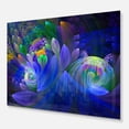 thumbnail image 2 of Designart 'Blue Fractal Flower Bouquet' Metal Wall Art, 2 of 3