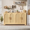 thumbnail image 5 of TROPOW Sideboard Buffet Cabinet - Credenza Storage with 4 Rattan Doors and Shelves, Modern Console Table Accent Coffee Bar Cabinet for Living Room, Kitchen, Hallway, Dining Room, Entryway, 5 of 7