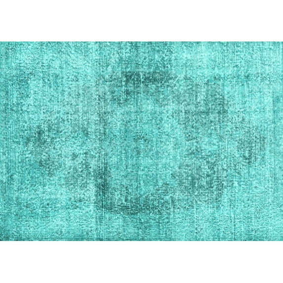 Ahgly Company Machine Washable Indoor Rectangle Persian Turquoise Blue Traditional Area Rugs, 5' x 7'