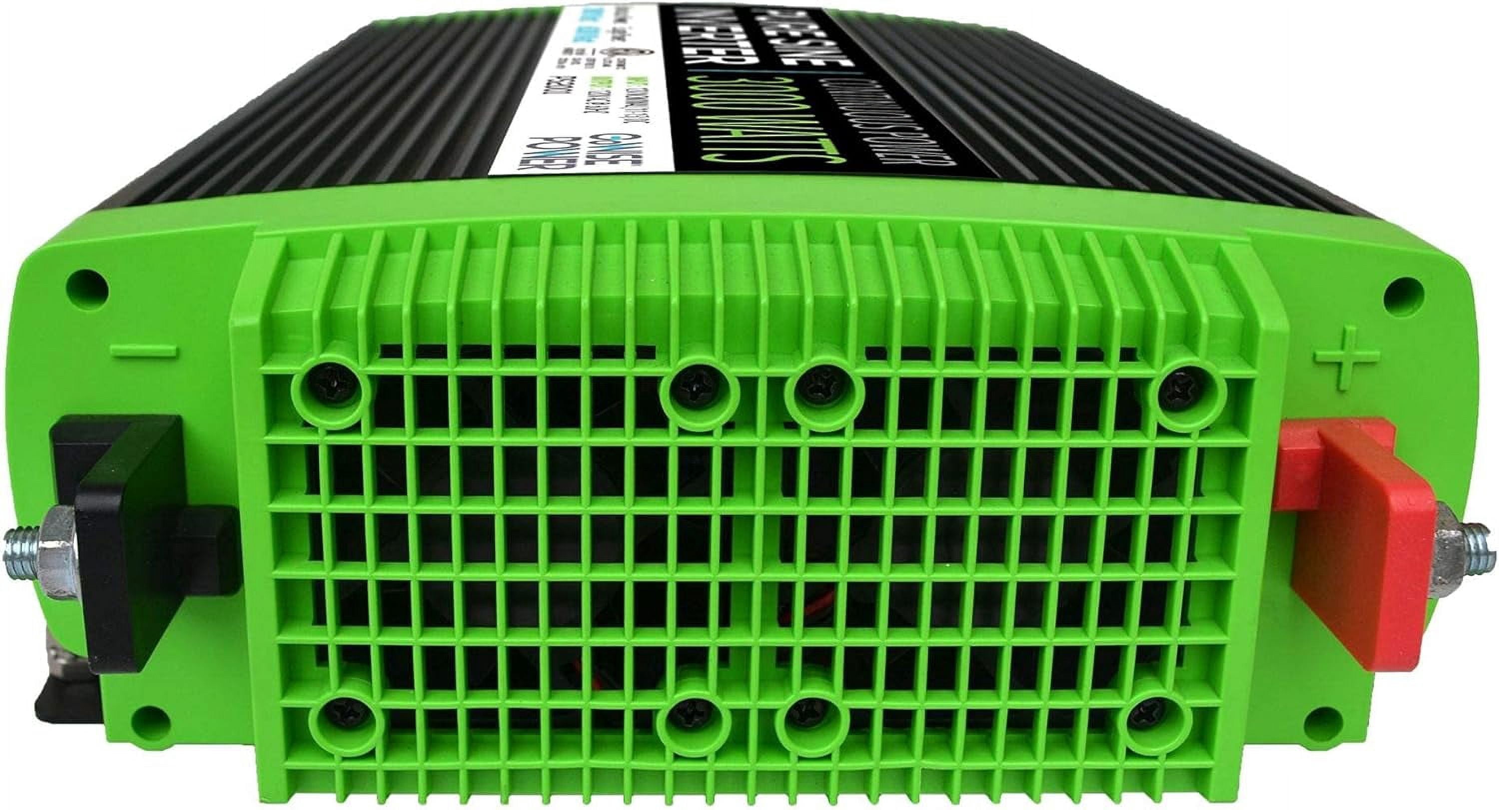 GoWISE Power 3000W Continuous 6000W Surge Peak Power Pure Sine Wave Inverter w/Digital LCD Display, Black/Green (PS2001) 3000W Cont. / 6000W Surge Digital