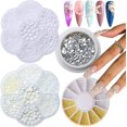 thumbnail image 1 of 4 cajas de perlas planas Nail Art Rhinestone para uñas Oro Plata Caviar Bead Stone, varios tamaños mixtos 1.5mm-6mm para mujeres Nail Art Decoración Cara, 1 of 3