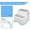 thumbnail image 4 of Dual Height Step Stool for Kids, Reinforced Plastic Non Slip Stool with Strong Soft-Grip Steps, Portable Potty Training Aid for Bathroom Sink Kitchen Use (2 Pack Off-white), 4 of 5
