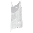 thumbnail image 2 of Sywiyi Robe de Danse Jazz Latine à Franges avec Diamants Brillants pour Filles Salsa Samba Rumba Cha Tango Blanc 8, 2 of 5