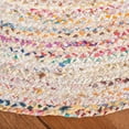 thumbnail image 3 of SAFAVIEH Braided Daphne Geometric Cotton Reversible Area Rug, Ivory/Multi, 8' x 8' Round, 3 of 10