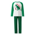 thumbnail image 2 of EYIIYE Family Christmas Pajamas Matching Sets, Cartoon Dinosaur Print Long-Sleeved Tops + Elastic Waist Plaid Pattern Trousers, 2 of 10