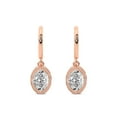 thumbnail image 4 of 10 Carat IGI Certified Oval Shape Lab Grown Diamond Earrings | 18K Rose Gold | Bella Vintage Dangling Lab Diamond Earrings | Prong Setting | FG-VS Quality Friendly Diamonds, 4 of 6