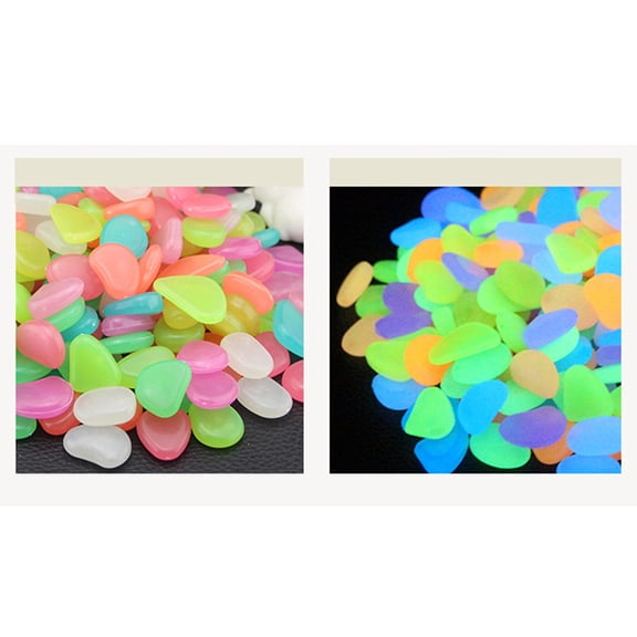 RENACLIPY Night Light Pebble Stones Assorted Color for Fish Tank 50Pcs