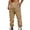 Khaki, variant on Men's Fleece Sweatpants Casual Loose Fit Joggers Elastic Waist Heavyweight Tapered Cargo Pants with Pockets