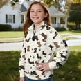 thumbnail image 3 of Uorisanigo Girls Half Zip Sweatshirt Fall Fashion Outfits Clothes Cute Dachshund Long Sleeve Pullover Crop Tops Drop Shoulder Pullover Jackets Athletic Tops for Sports and Daily Wear, 3 of 7