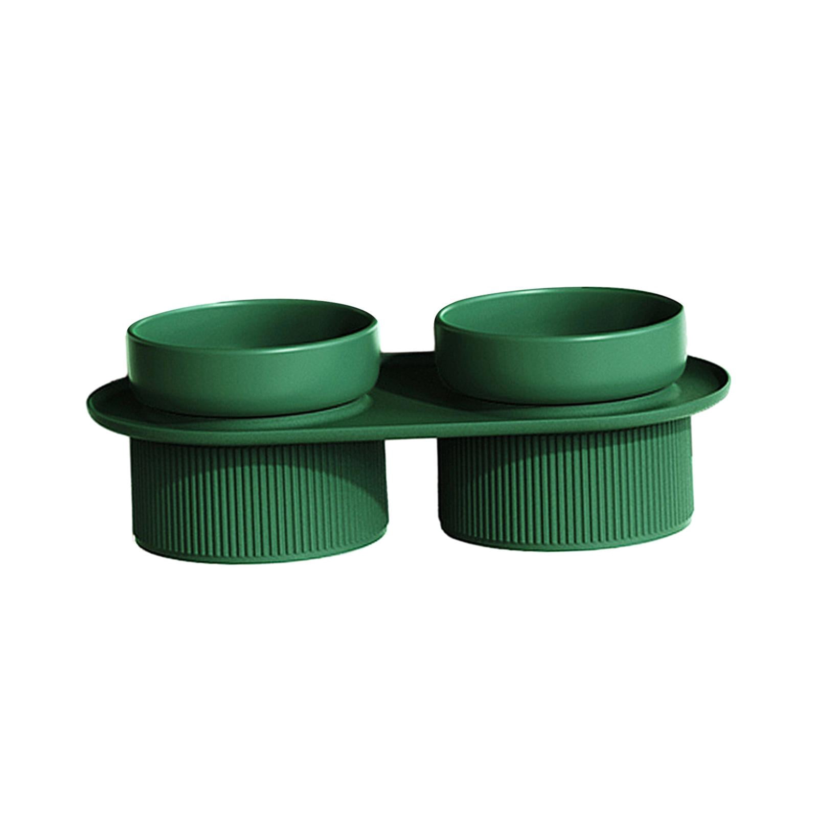 FITYLE Double Ceramic Cat Feeding Bowls Cat Bowls Puppy Bowls Ceramic Tall Cat Dishes Water Food Bowl for Medium Dog Indoor Cats