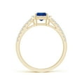 thumbnail image 2 of ANGARA Lab Grown 1.05 Ct Emerald-Cut Blue Sapphire Halo Ring for Women in 14K Yellow Gold (Size-7x5mm) | September Birthstone, Anniversary, Jewelry Gift for Women | Lab-Grown Blue Sapphire Ring, 2 of 9