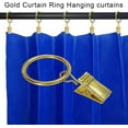 "Rungopro 60 Pack Gold Curtain Rings with Clips, 1 inch Diameter, Fits
