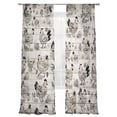 thumbnail image 2 of Vintage Rooster Farmhouse Sheer Curtains 84 Inches Long 2 Panels Set, Window Sheer Curtains for Living Room/Bedroom, Grey Wooden Farm Animals Striped Light Filtering Rod Pocket Curtain 52''x84''x2, 2 of 8