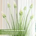 thumbnail image 3 of FloraFairy 4ft Faux Horsetail Reed Grass with White Cockscomb Flower, Set of 2, 48in Tall Indoor Outdoor Green Onions Fake Plants in Pot, 3 of 8