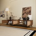 thumbnail image 2 of TV Stand for 75 Inch TV, 78.7 Inch Entertainment Center with Rattan Doors and Glass Open Shelf, Walnut Media Console with Ample Storage for Living Room, Bedroom, TV Stand for 85 Inch TV, 2 of 26