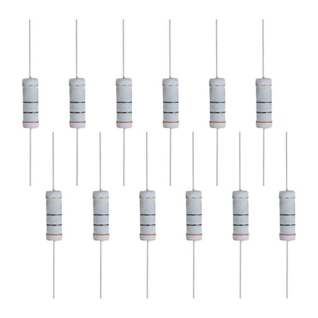 12 Pcs 30 ohm Resistor 5 Watt Metal Film Fixed Resistor for Breadboard and DIY Electronics