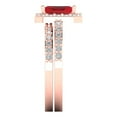 thumbnail image 3 of Clara Pucci 18K Rose Gold Emerald Cut 1.5Ct Simulated Ruby Engagement Ring + Matching Band - Luxury Box Included, 3 of 7