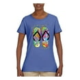 thumbnail image 2 of If I Can't Wear My Flip Flops I'm Not Going Colorful Sandals Streetwear Womens Graphic T-Shirt, Light Blue, Large, 2 of 3