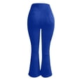 thumbnail image 4 of CAIVO Bootcut Flared Yoga Leggings for Women High Waist Solid Color Full Length Stretchy Casual Athletic Pants for Travel Gym Daily Life Running Fitness Trousers , Blue, 4 of 5