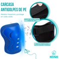 thumbnail image 3 of SET DE PROTECCIÓN INFANTIL PARA PATINAJE, SCOOTER Y BICICLETA – RODILLERAS, CODERAS Y MUÑEQUERAS CON CARCASA ANTIGOLPES Y MALLA TRANSPIRABLE – COMODIDAD Y SEGURIDAD PARA NIÑOS Y NIÑAS - COLOR AZUL, 3 of 10