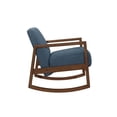 thumbnail image 2 of Clovi 32 Inch Rocker Accent Chair, Blue Fabric, Foam Cushions, Brown Wood, 2 of 4