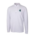 thumbnail image 2 of Men's Cutter & Buck White Charlotte Knights Traverse Stretch Quarter-Zip Pullover Top, 2 of 3