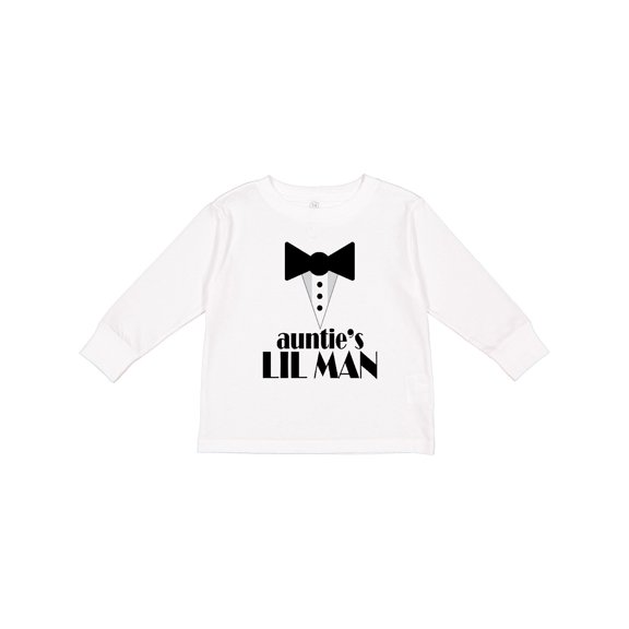 Inktastic Auntie's Lil Man Boys Long Sleeve Toddler T-Shirt