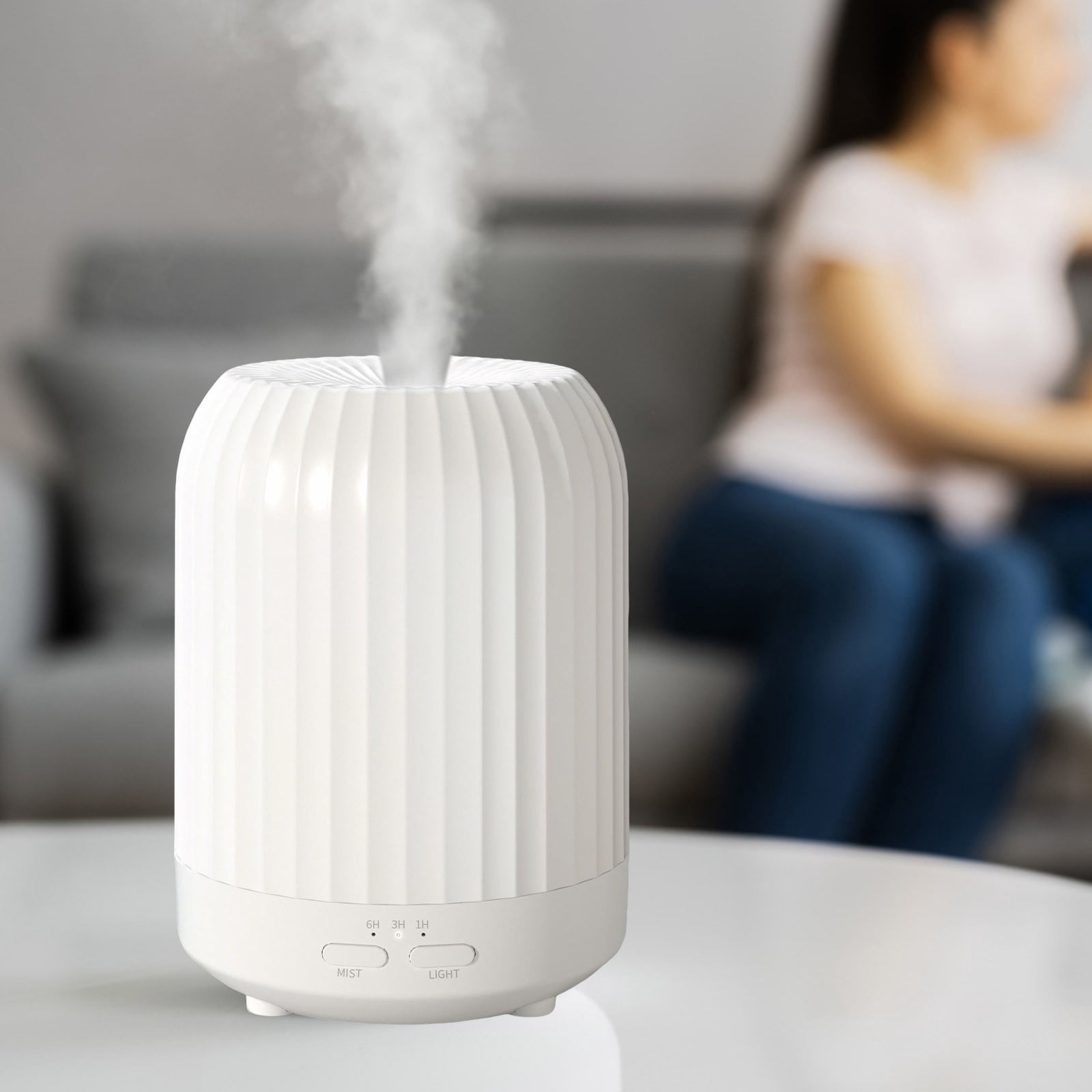 Oil Diffuser Bedroom Silent Humidifier 250ML Aromatherapy Diffuser 7 LED Colors Automatic Shutoff ABS Material for Bedroom Living Room Yoga Office Baby Safe