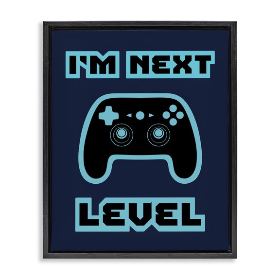 Stupell Industries Contemporary I'm Next Level Retro Black Floating Frame Canvas Art, 17 x 21, by Marcus Prime