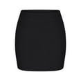 thumbnail image 5 of Sevevn Women's Summer Sexy Fashion Solid Color Elastic Waist Short Skirt Black L Rollbacks, 5 of 7