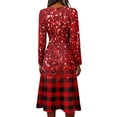thumbnail image 4 of Fall Dresses for Women Spring Fall Plus Size V Neck Flowy a Line Dress Elegant Formal Wrap Dress, 4 of 5