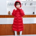 thumbnail image 6 of Kids Winter Solid Hooded Versatile Thick Warm Padded Coat, Unisex Boys Girls Daily Cold Weather Jacket,Red, 6 of 8