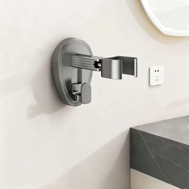 Soporte de pared para secador de pelo con ventosa, sin agujeros, para colgar el secador. Soporte giratorio de ABS para secador de pelo.