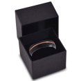 thumbnail image 3 of P. Manoukian Tungsten Wedding Band Ring 6mm for Men Women Black & 18K Rose Gold Plated Offset Line Dome Brushed Polished Lifetime Guarantee Size 14, 3 of 4