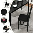 thumbnail image 3 of AWQM 5-Piece Glass 4 PU Leather Chairs Dining Table Set, Black, 3 of 9