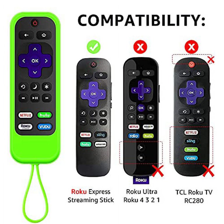 2 Pack silicone Roku remotes cover case Compatible with, TCL Roku, Hisense  Roku remote, Roku Streaming Stick+, Roku Streaming Stick