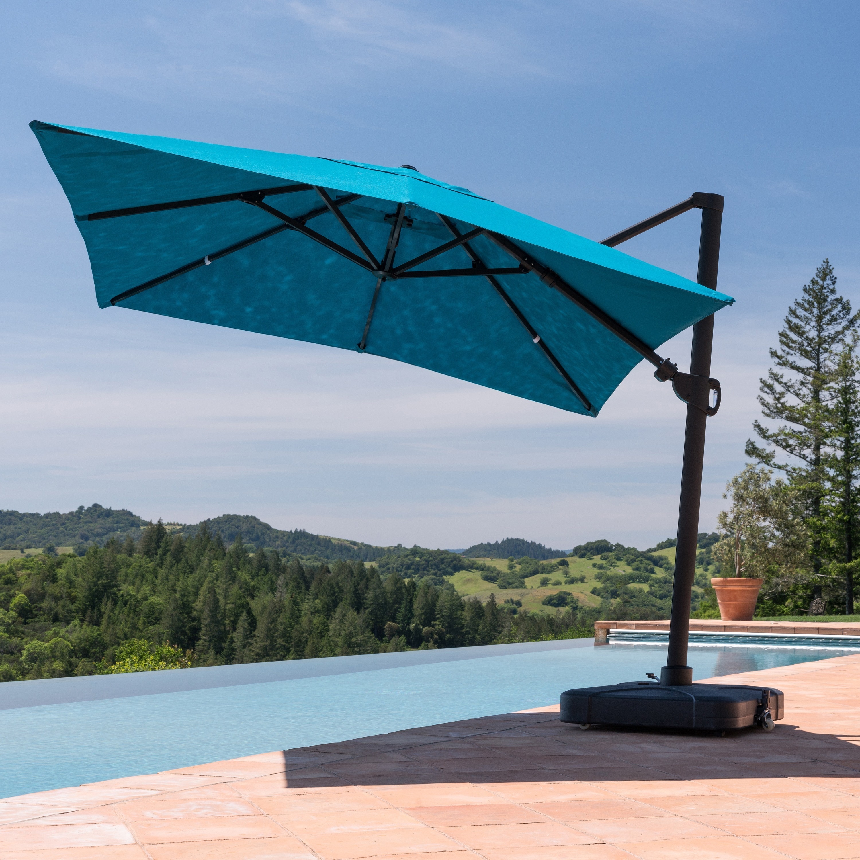 Havenside Home Wevok 10 Foot Sunbrella Canopy Patio Umbrella With Base Walmart Com Walmart Com