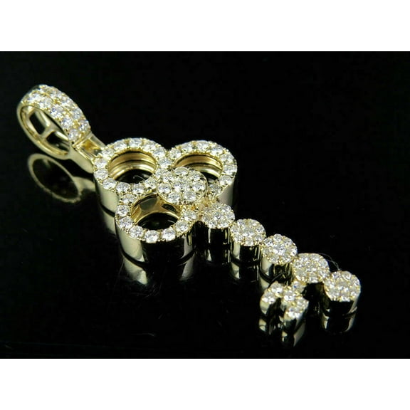 1 CT White Cubic Zirconia Vintage Ornate Key Pendant Necklace 14K Yellow Gold Over Silver