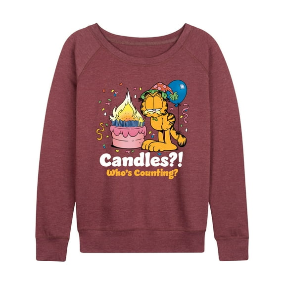 Garfield - Candles Who's Counting - Women's Lightweight French Terry Long Sleeve Shirt