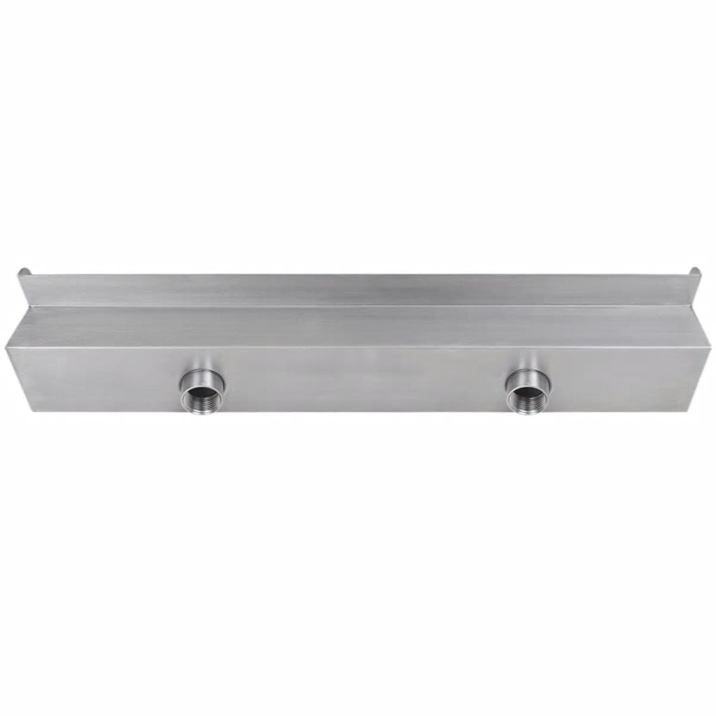 Kepooman 23.6" Stainless Steel Pool Fountain with Pipe Connector for Bathroom, Gray