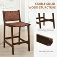 thumbnail image 7 of Dycanpo 24” Bar Stools Set of 2, Faux Leather Woven for Home Kitchen, Dark Brown, 7 of 7