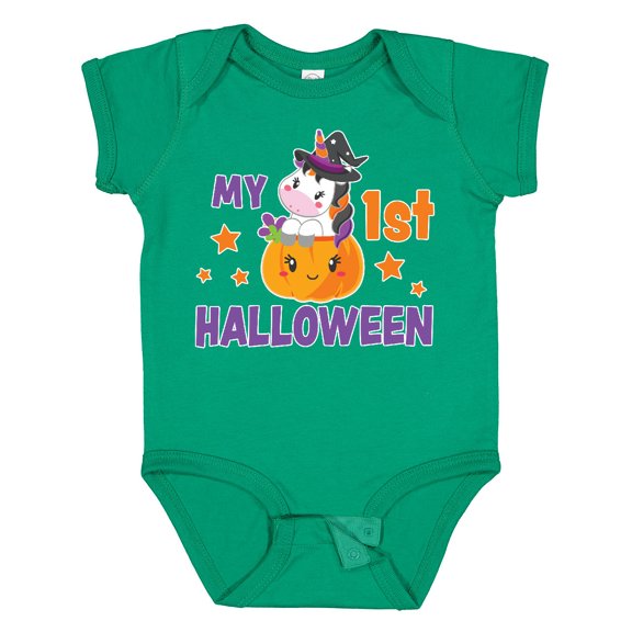 Inktastic My 1st Halloween with Unicorn Witch Girls Baby Bodysuit