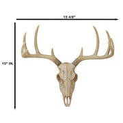 Ebros Gift Rustic Hunter 15.5” x 14.25” Deer Skull Antler Wall Pediment
