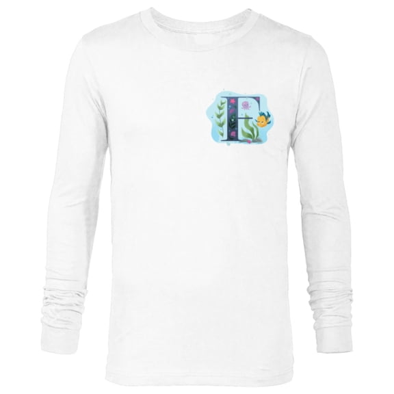Disney Alphabet Monogram Letter F for Flounder - Long Sleeve T-Shirt for Men - Customized-White