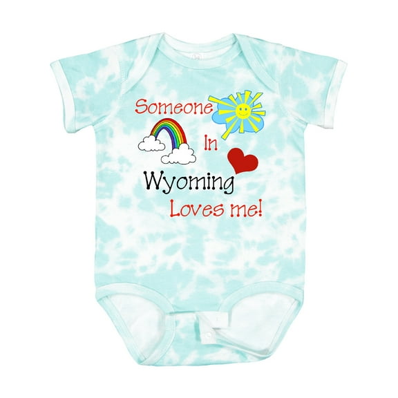 Inktastic Someone in Wyoming Loves Me Boys or Girls Baby Bodysuit