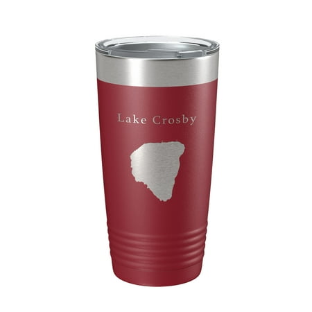 

Lake Crosby Map Tumbler Travel Mug Insulated Laser Engraved Coffee Cup Florida 20 oz Maroon