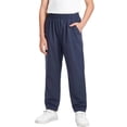 thumbnail image 2 of Girls School Uniform Pull-On Pants Elastic Waist Straight Leg Navy,Size 10 T, 2 of 8