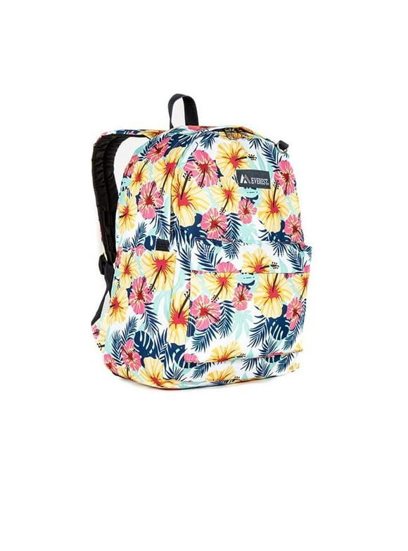 Everest 16.5" Classic Pattern Backpack, Tropical All Ages, Unisex 2045P-TROPICAL, Carrier and Shoulder Book Bag for School, Work, Sports, and Travel
