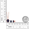 thumbnail image 2 of Gem Stone King 8.10 Ct Blue Sapphire 18K Rose Gold Plated Silver Pendant and Earrings Jewelry Set, 2 of 3